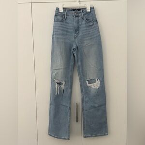 Hollister Light Blue Distressed Straight Leg Jeans